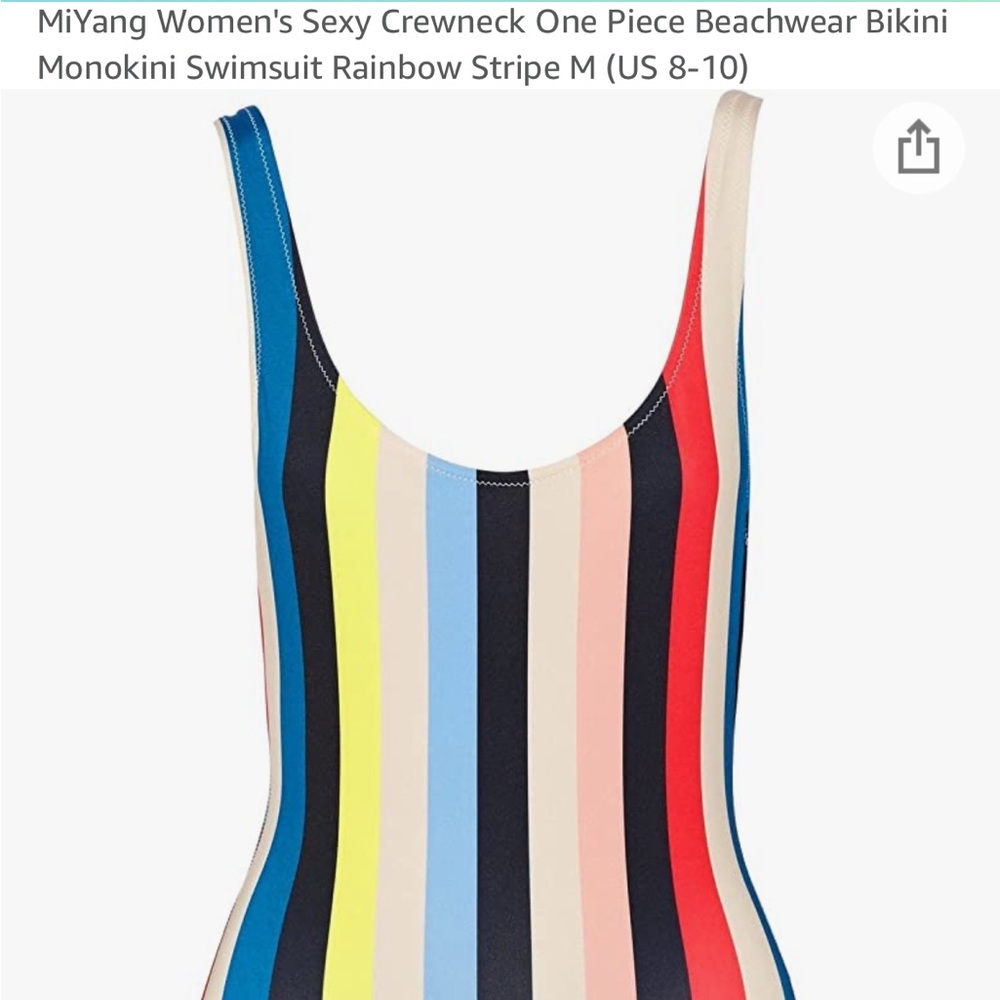 Rainbow Stripe One Piece Bathing Suit